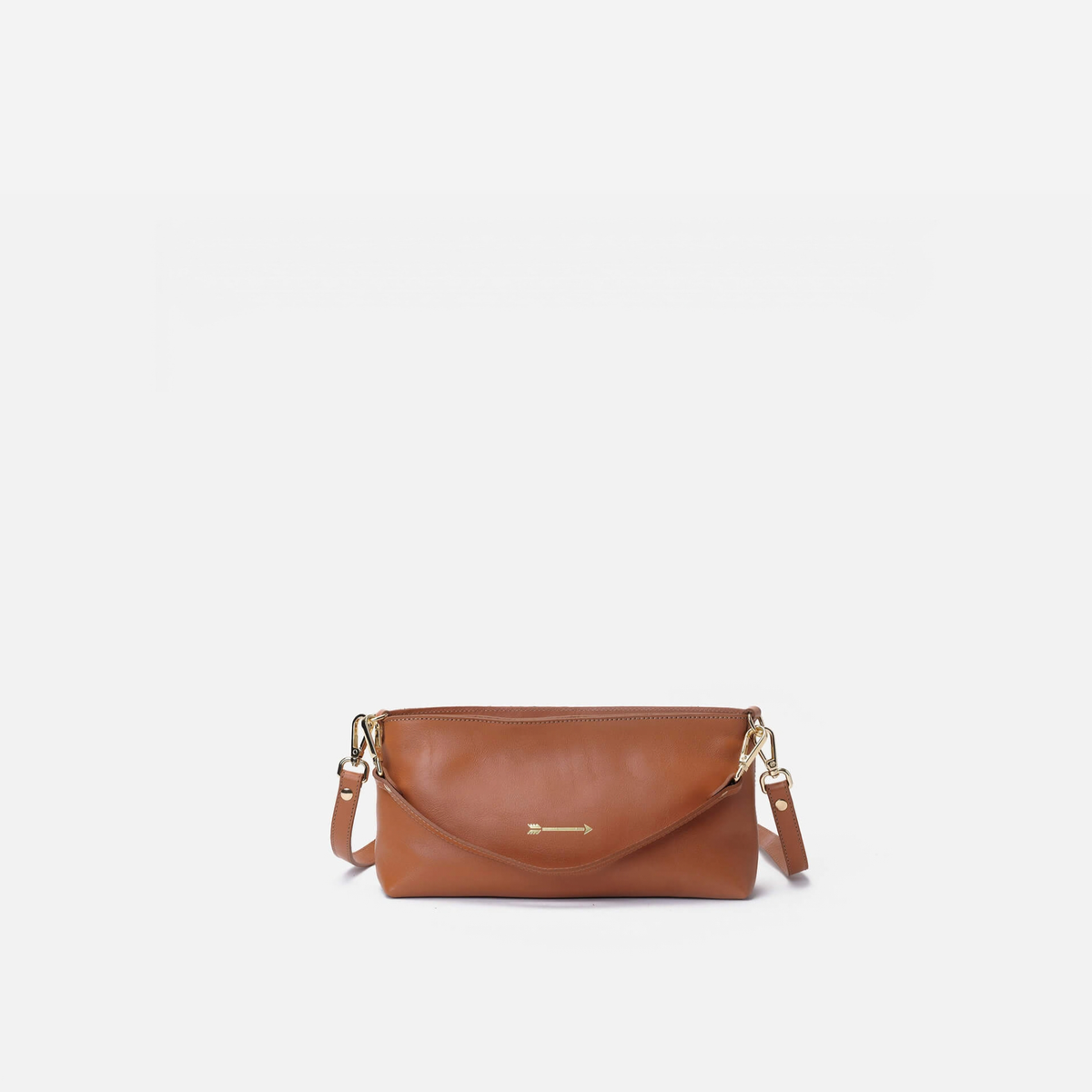 Carri leather baguette bag in cognac, by Mercules