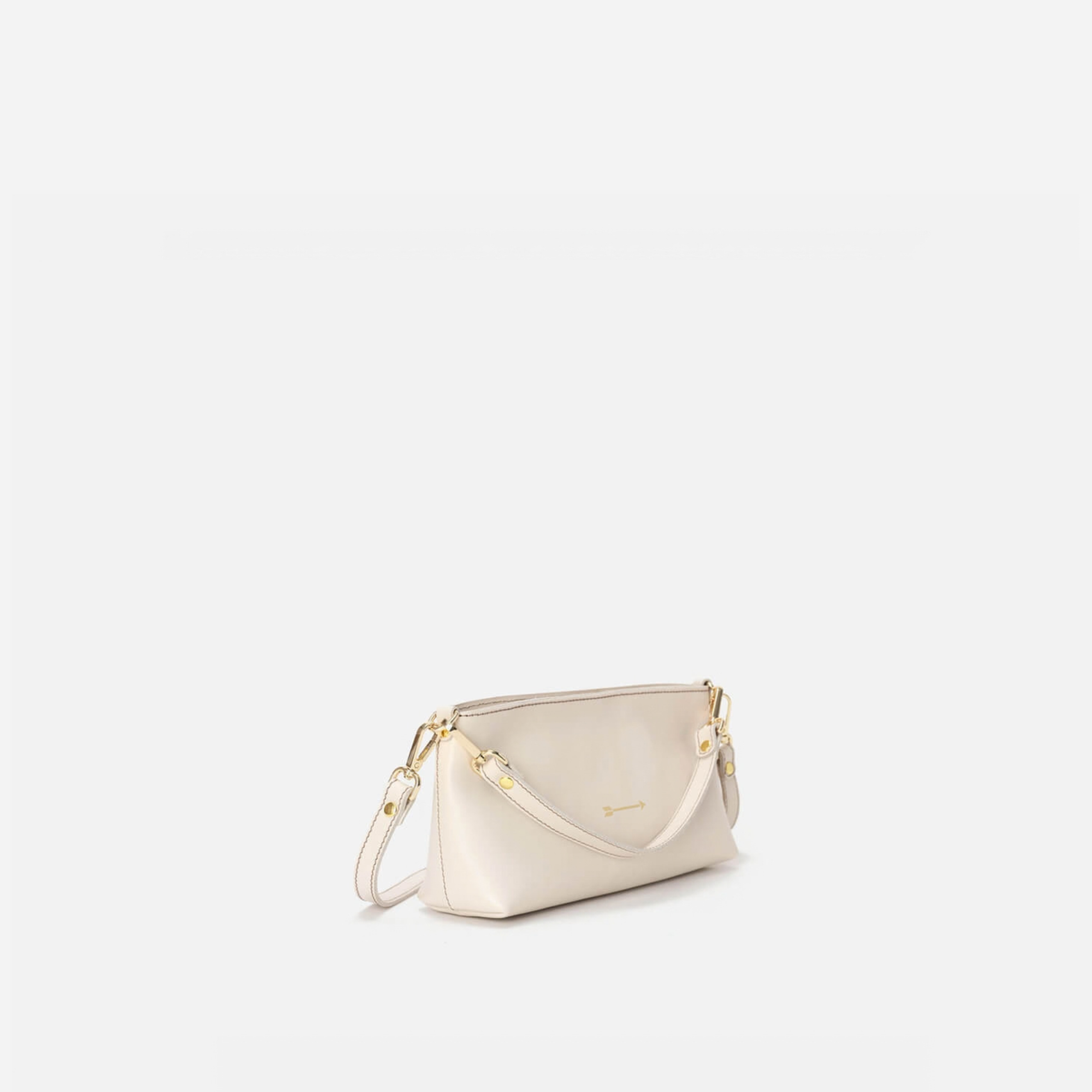 Bolso baguette de piel Carri color hueso, de Mercules