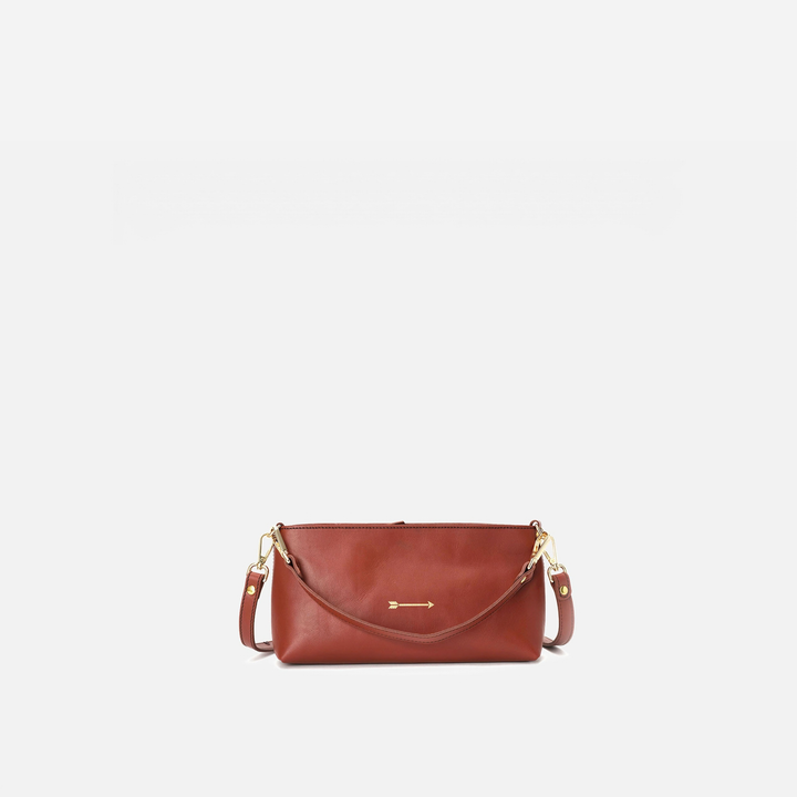 Carri leather baguette bag in tile, by Mercules