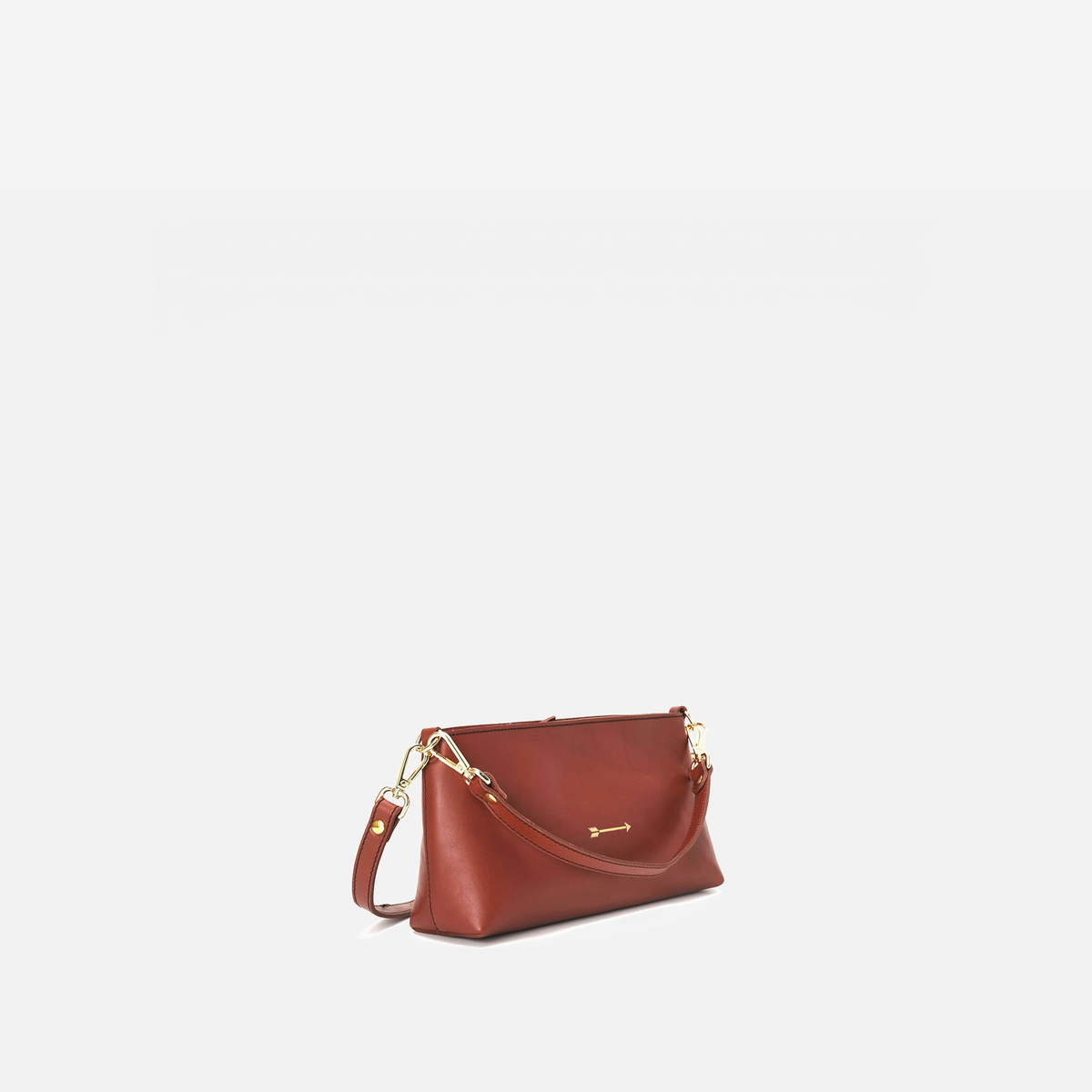 Bolso baguette de piel Carri color teja, de Mercules