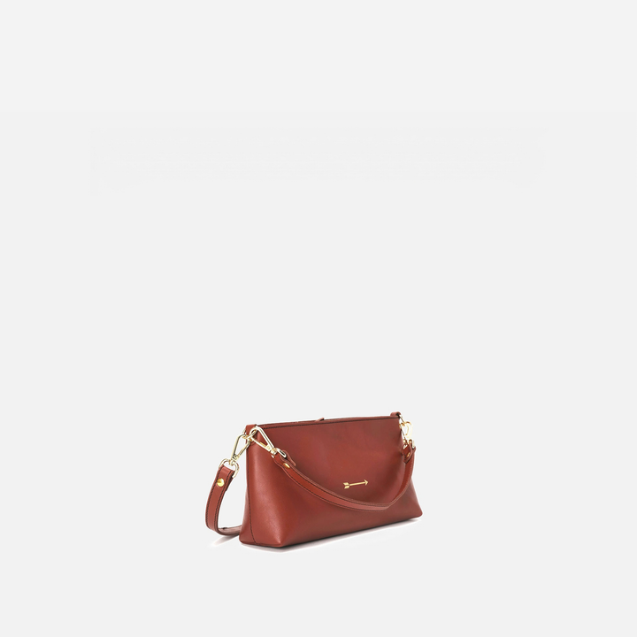 Carri leather baguette bag in tile, by Mercules