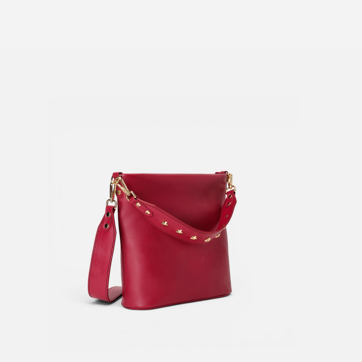 Bolso de piel asa estrellas Tango color rojo lipstick, de Mercules