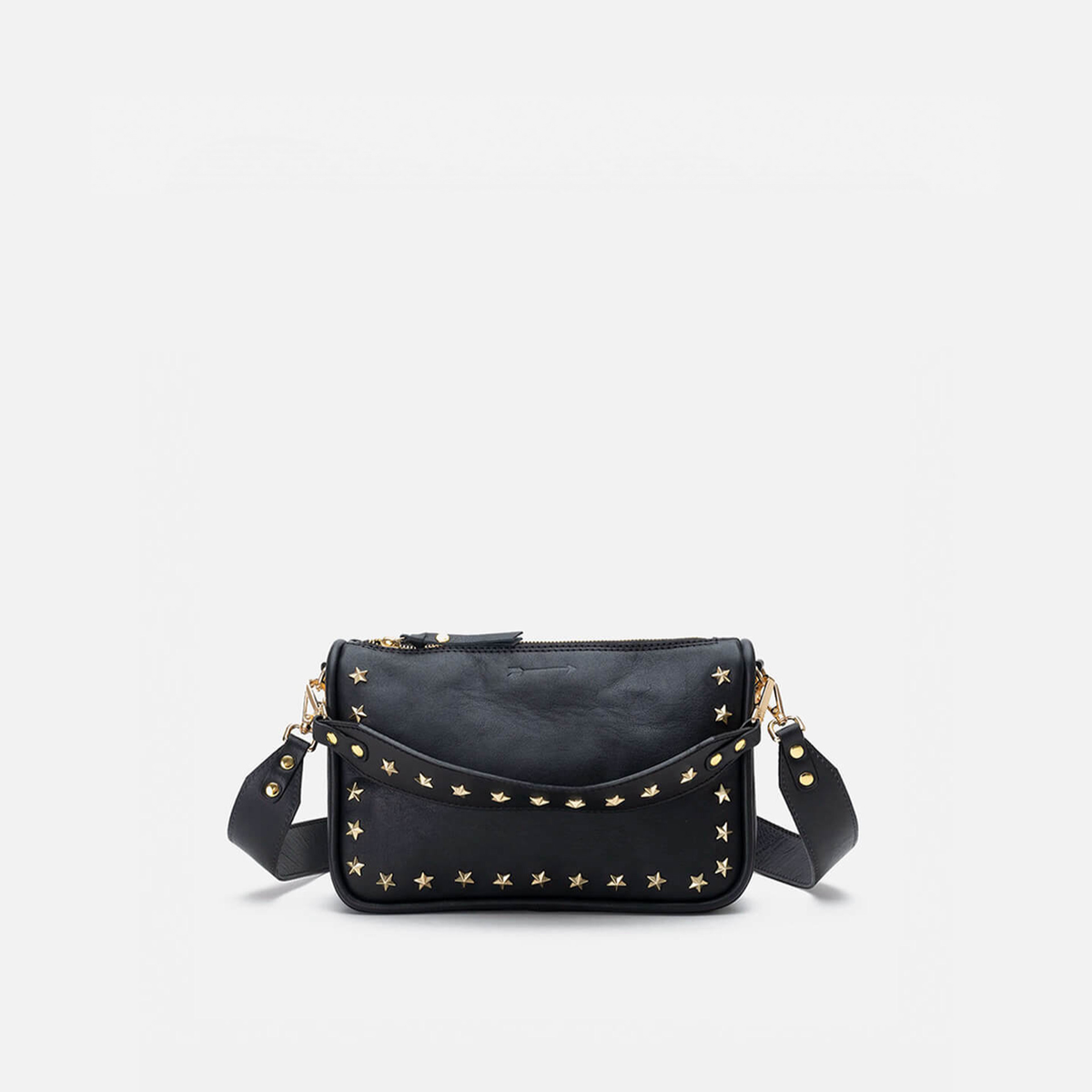 Bolso de piel con estrellas Sandy stars color negro, de Mercules