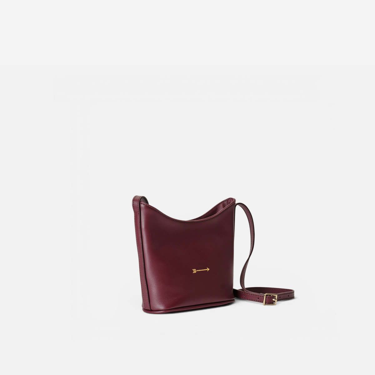 Bolso bandolera de piel Corbet color burdeos, de Mercules
