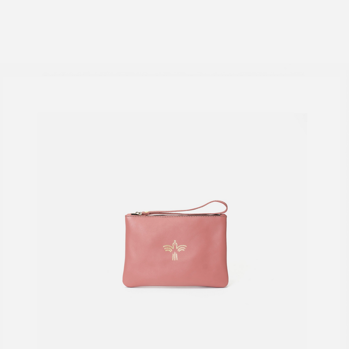 Clutch de piel Zipper Pelayo color blush, de Mercules
