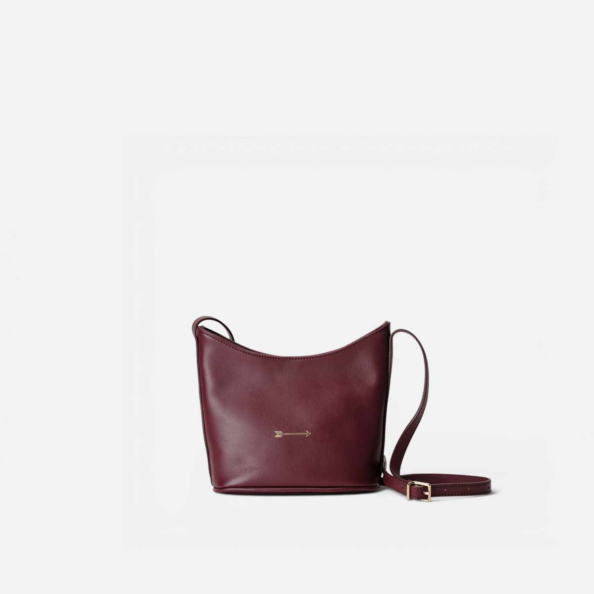 Bolso bandolera de piel Corbet color burdeos, de Mercules