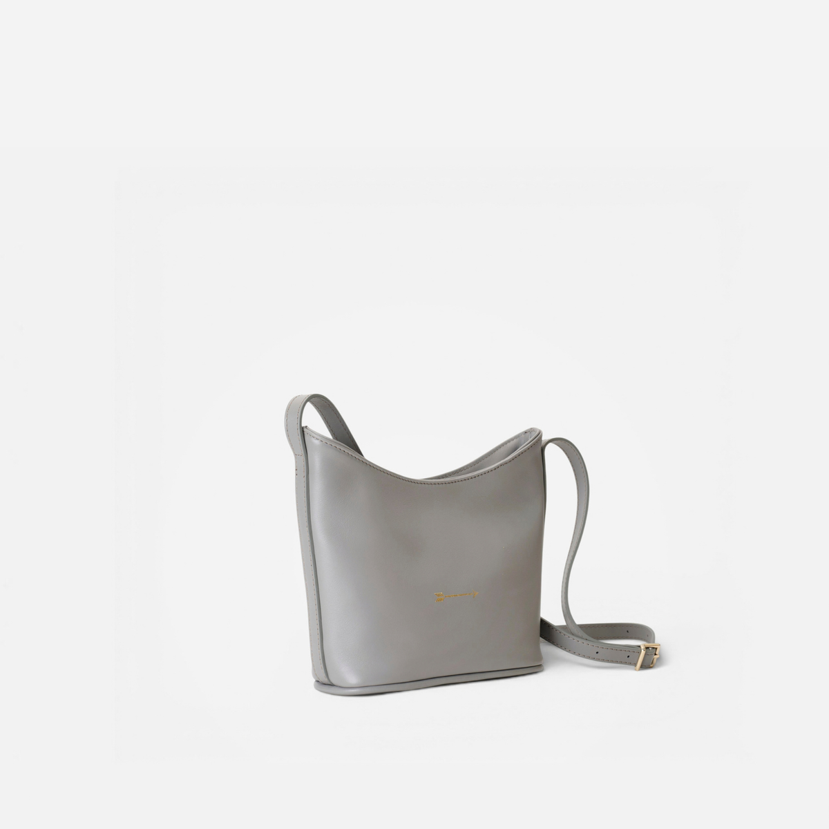 Bolso bandolera de piel Corbet color gris, de Mercules