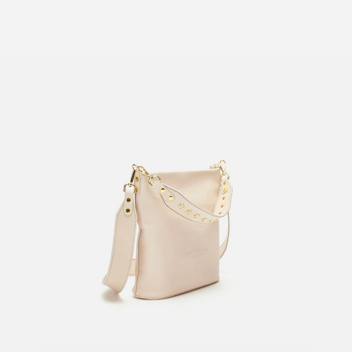 Tango leather bag with star handle in bone, by Mercules