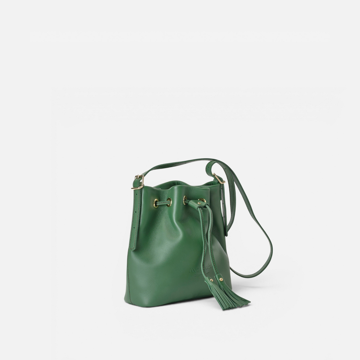 Bolso bombonera de piel Pampa color verde, de Mercules