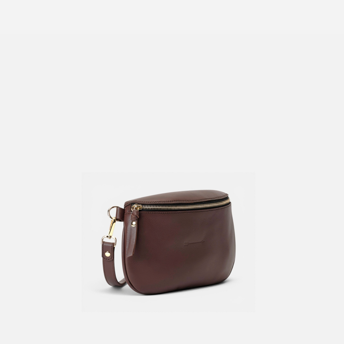 Riñonera de piel Bum Bag color marrón testa, de Mercules