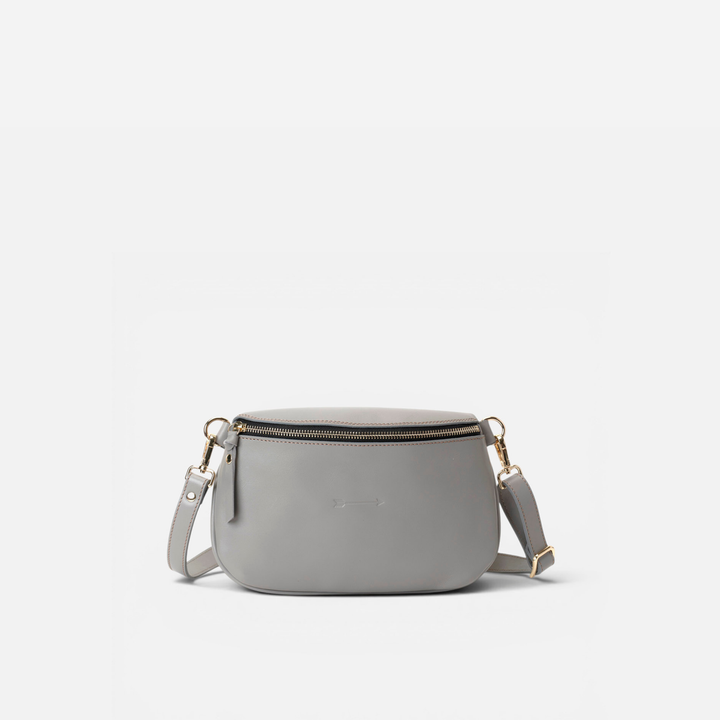 Riñonera de piel Bum bag color gris, de Mercules