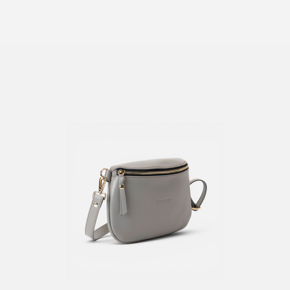 Riñonera de piel Bum bag color gris, de Mercules