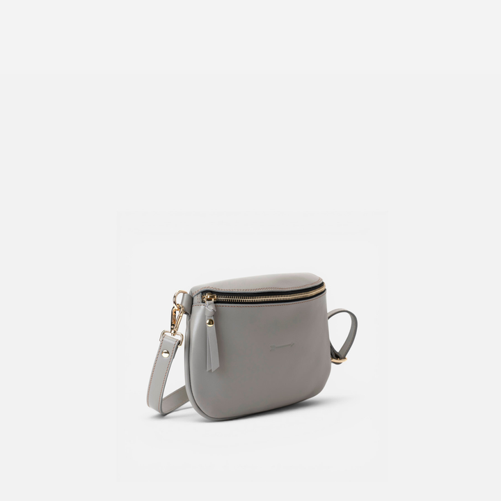 Riñonera de piel Bum bag color gris, de Mercules
