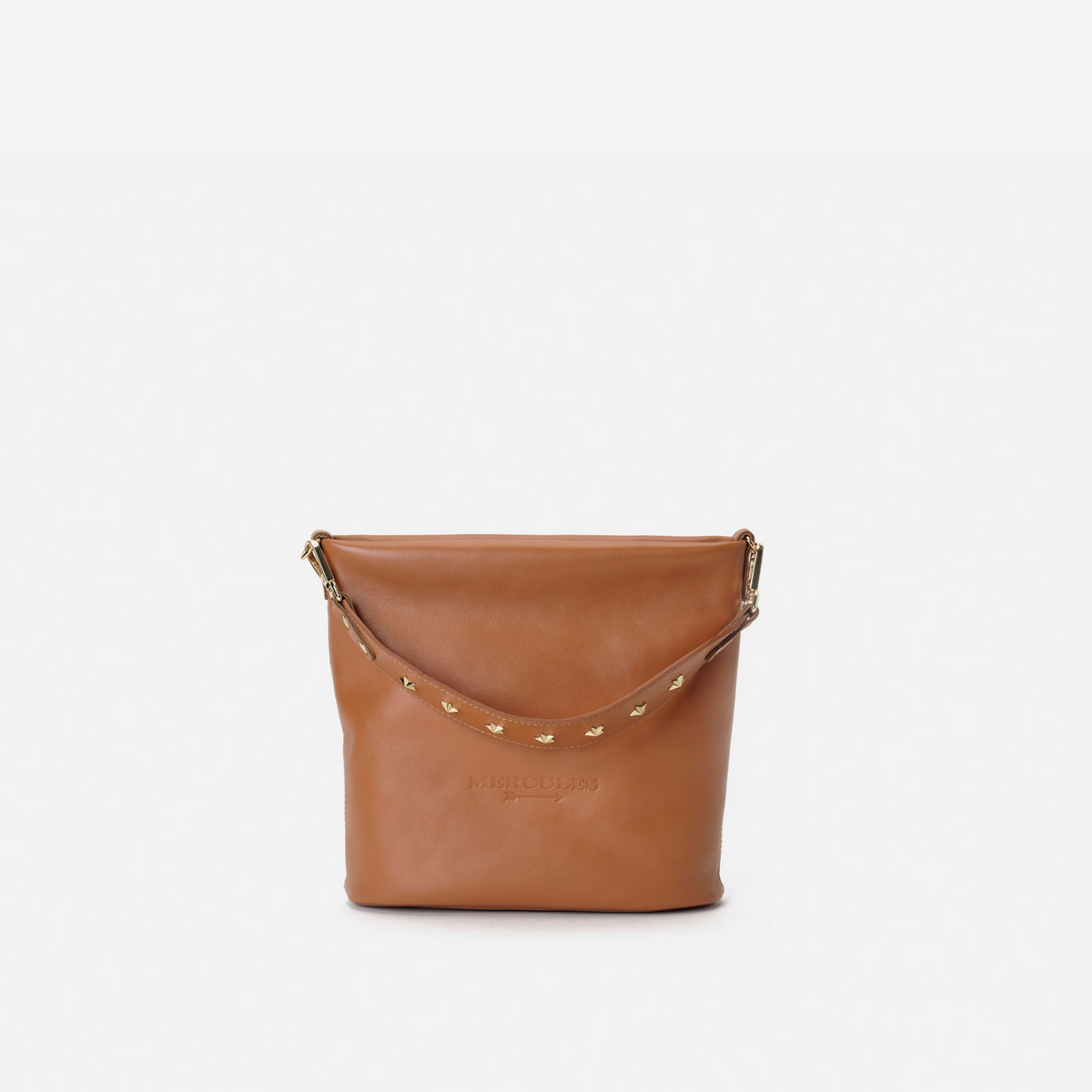 Bolso de piel asa estrellas Tango color coñac, de Mercules