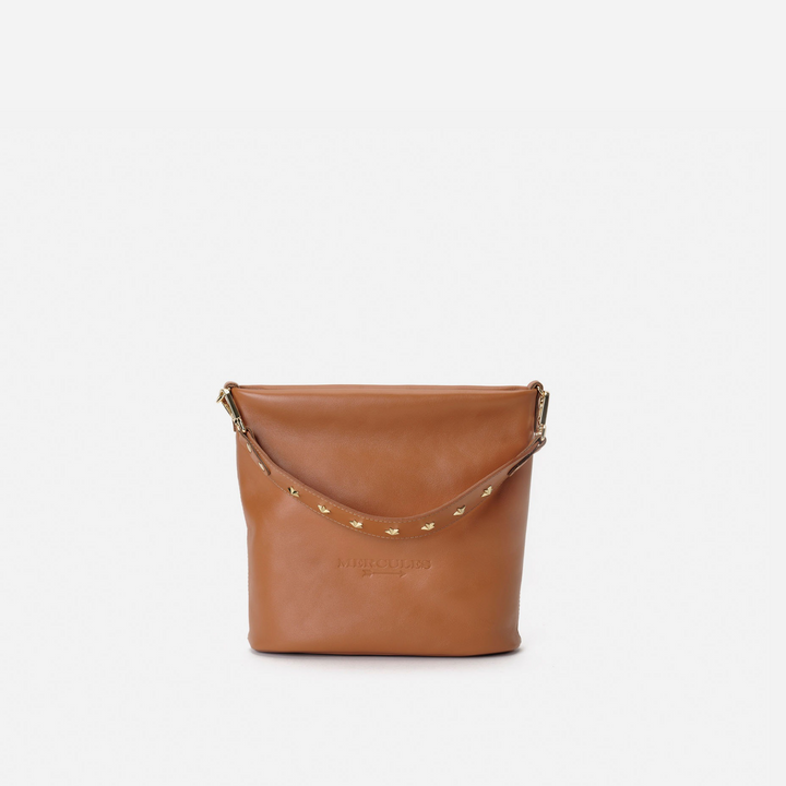 Bolso de piel asa estrellas Tango color coñac, de Mercules