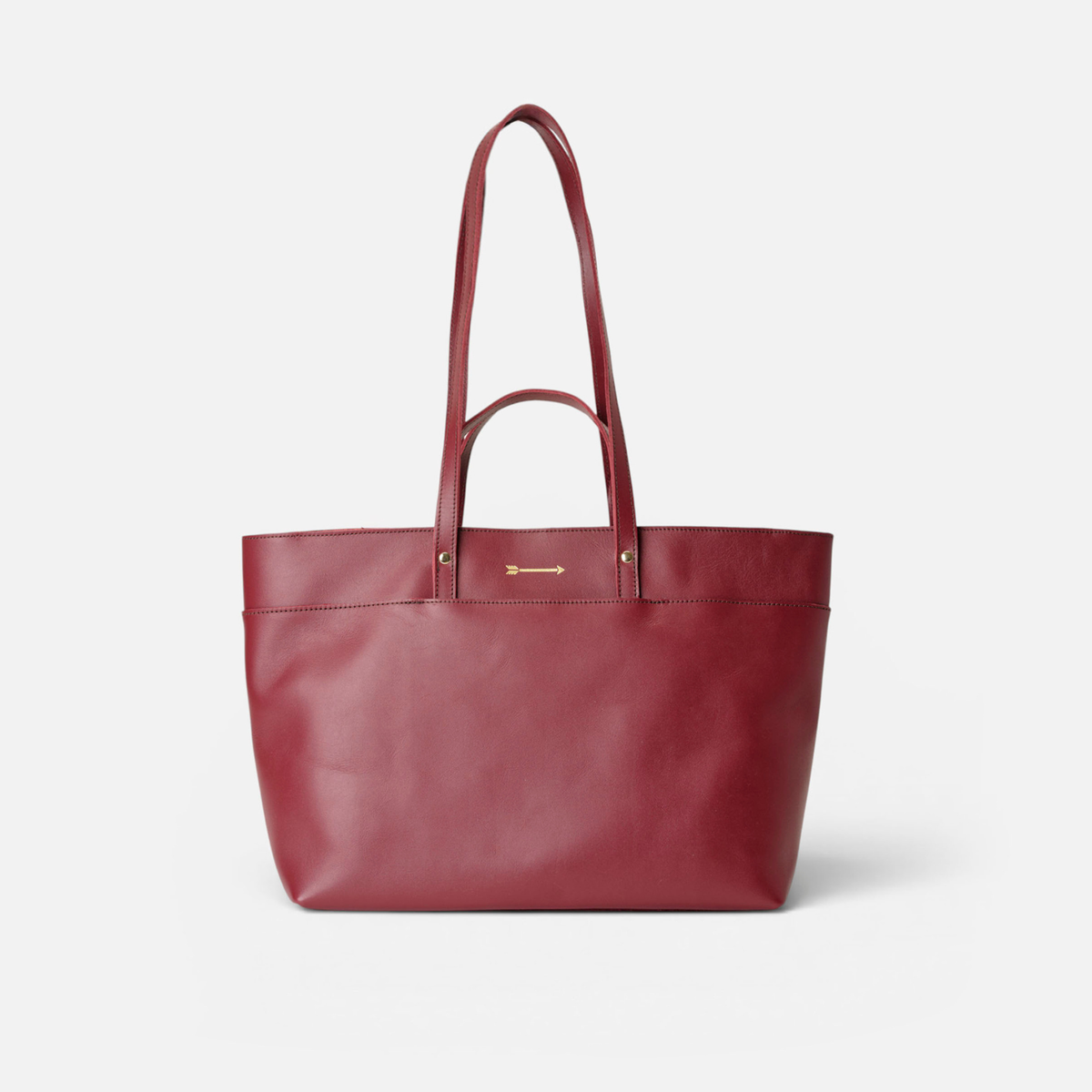 Bolso grande de piel Jumbo color burdeos, de Mercules