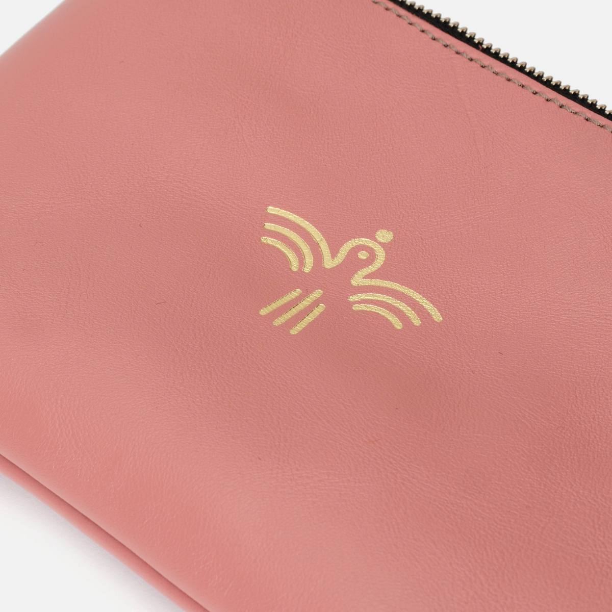 Clutch de piel Zipper Pelayo color blush, de Mercules