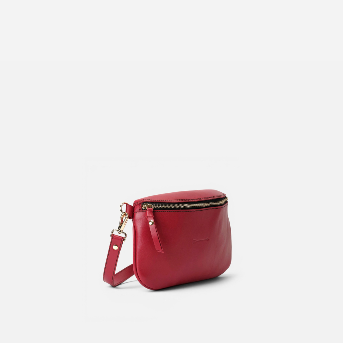 Riñonera de piel Bum bag color rojo lipstick, de Mercules