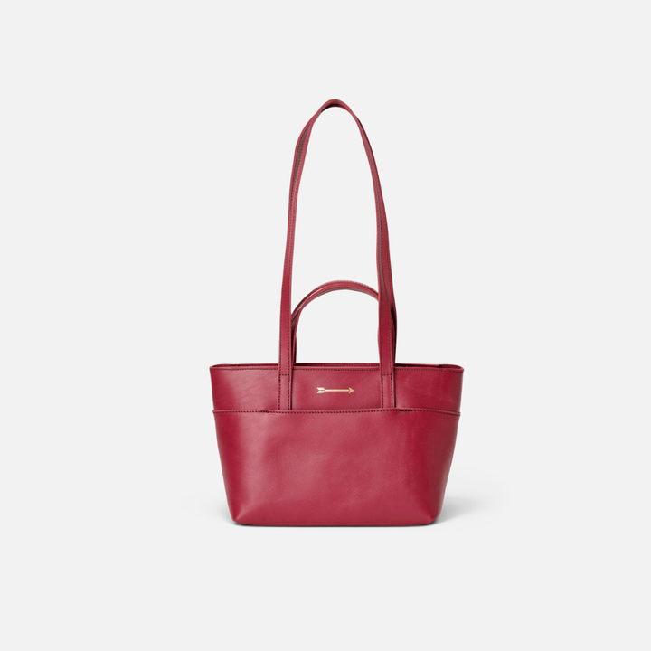 Bolso mediano de piel Jumbito color rojo lipstick, de Mercules