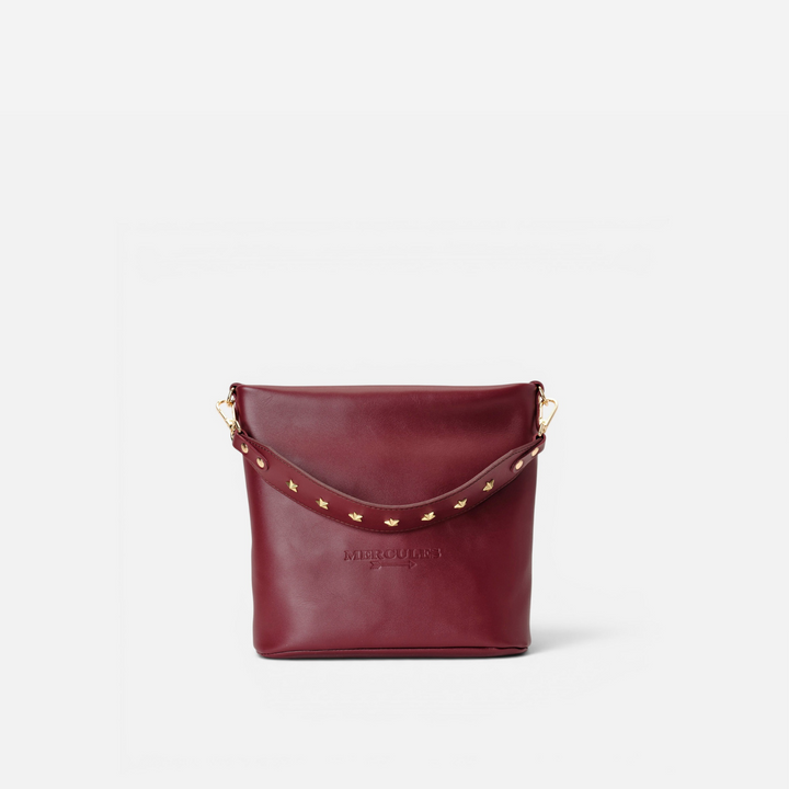 Bolso de piel asa estrellas Tango color burdeos, de Mercules