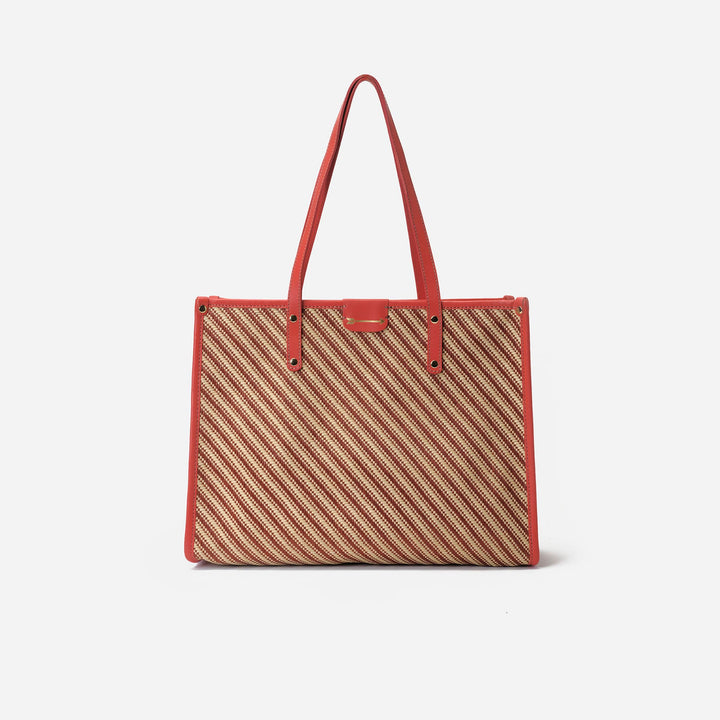 Tote Rafia Coral