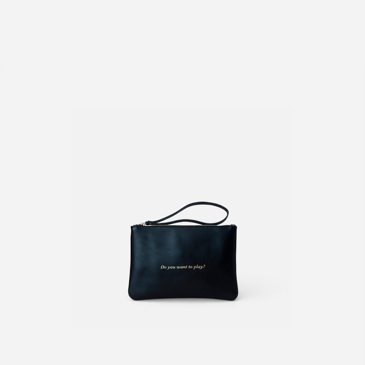 Zipper Play Negro de Mercules – clutch de piel negra con 