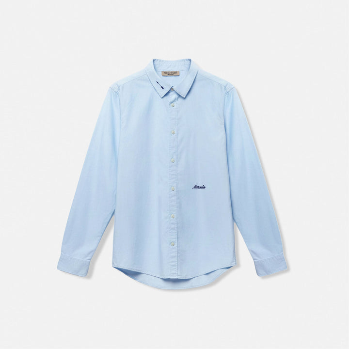 Camisa azul bordado azul