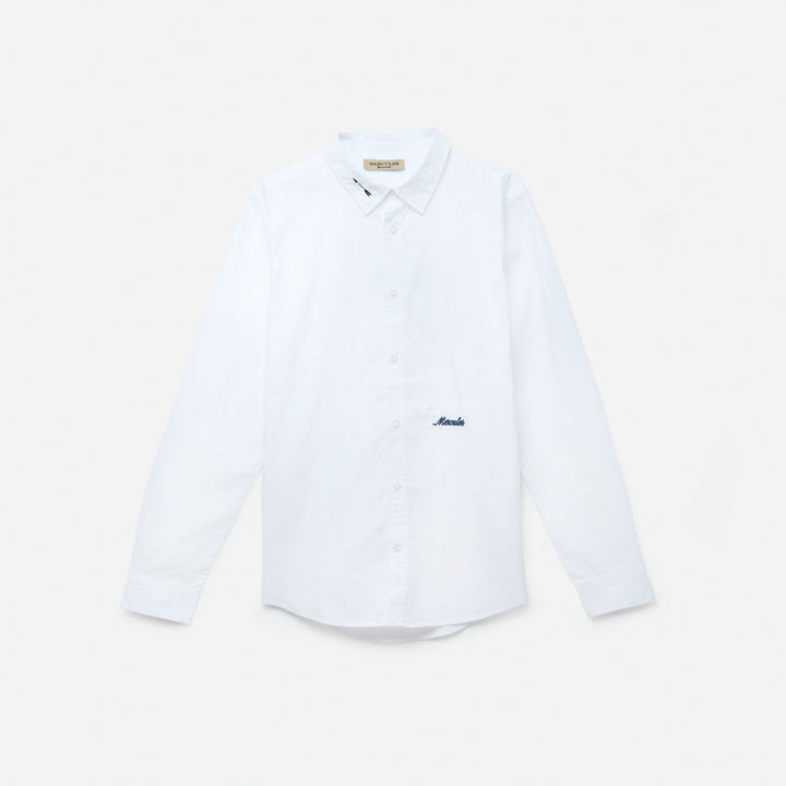 Camisa blanca bordado negro
