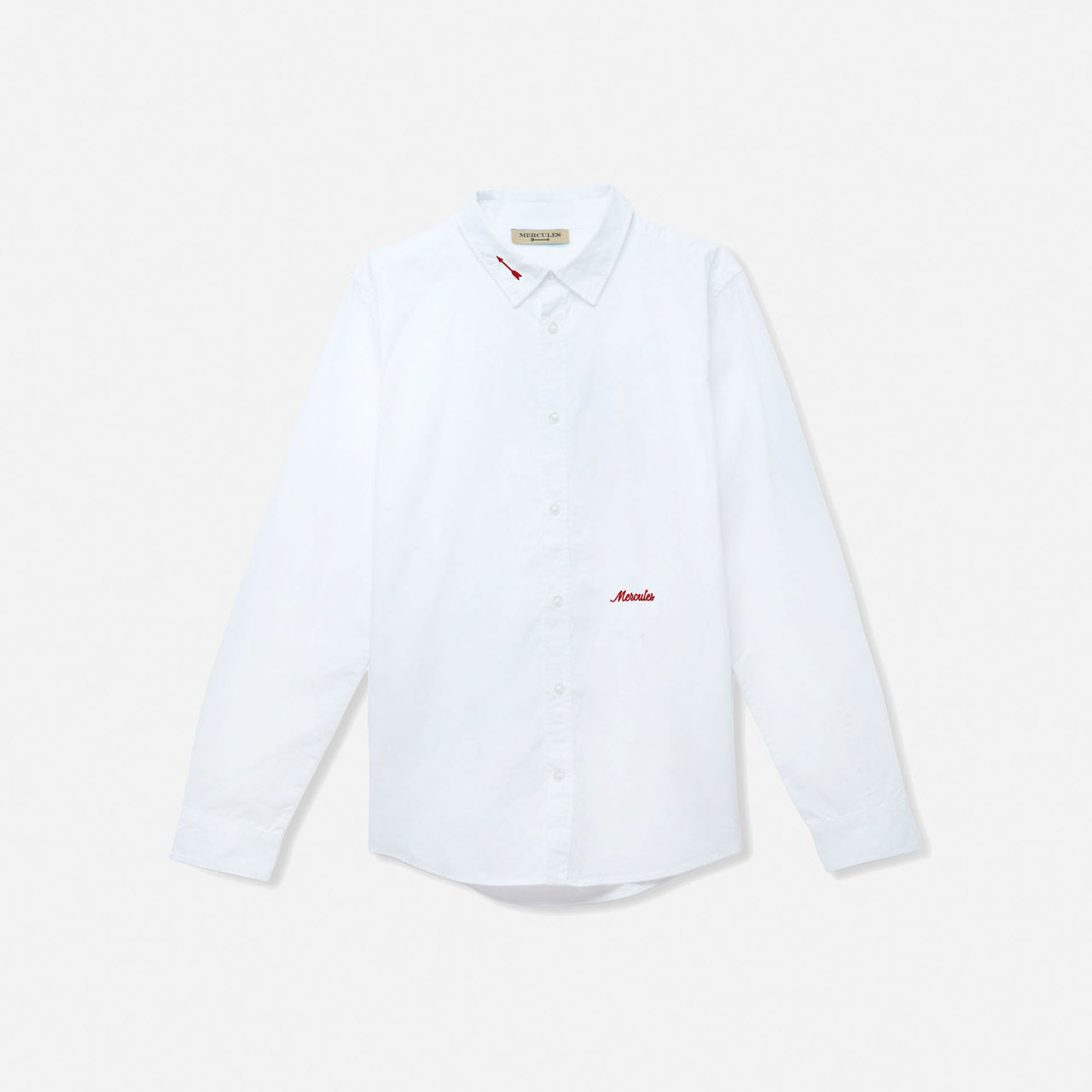 Camisa blanca bordado rojo