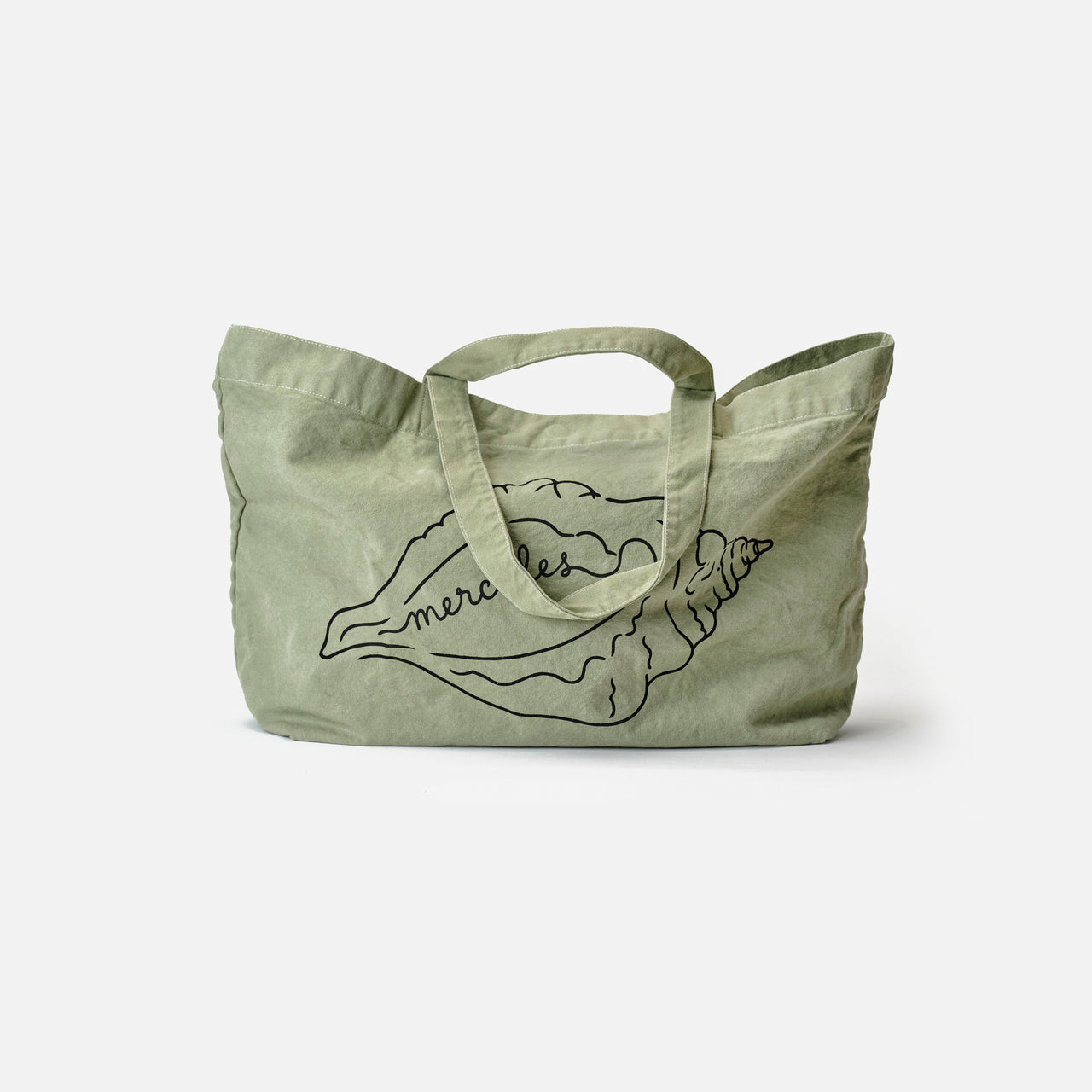 Canvas tote Shell Verde claro